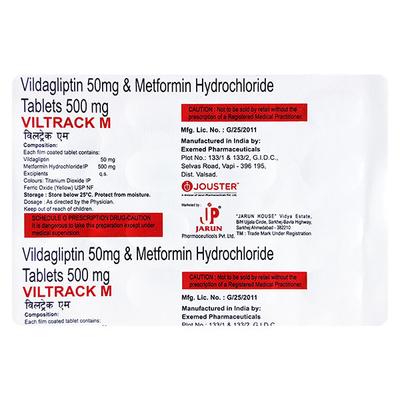VILTRACK M 500mg Tablet 15's - Diabetes-Ant