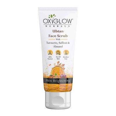 OxyGlow Herbals Ubtan Face Scrub With Turmeric, saffron & Almond 100 ml - Face Scrubs