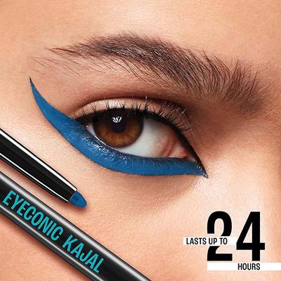 Lakme Eyeconic Kajal, Matte Waterproof, Smudgeproof Kajal that lasts 24 Hrs, Midnight Blue, 0.35 gm - Kajal & Kohls