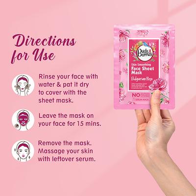 Buds & Berries Bulgarian Rose Sheet Mask Pouch 25 gm - Sheet Masks