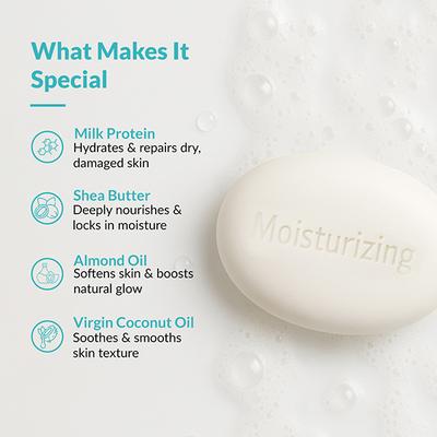 Fixderma Moisturizing Bar, Soap for Dry Skin and Rough Skin Soap Free Body and Facial Cleanser 100 gm - Soaps