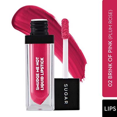 Sugar Cosmetics Smudge Me Not Liquid Lipstick - 02 Brink Of Pink (Plum Rose) 4.5 ml - Liquid Lipsticks