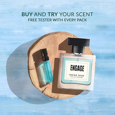 Engage EDP Indigo Skies 100ml+3ml Vial 1's - Men Perfumes (Edt/Edp)