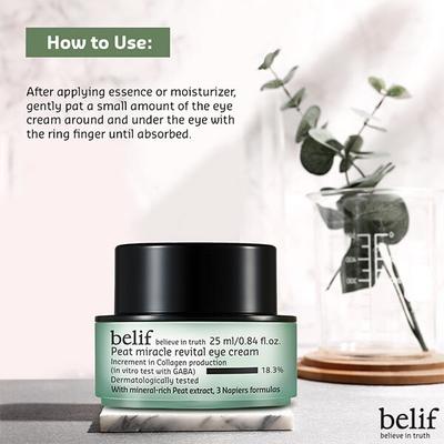 Belif Peat Miracle Revital Eye Cream 25 Ml - Under Eye Creams & Serums