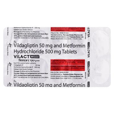 VILACT M 500mg Tablet 10's - Diabetes-Ant