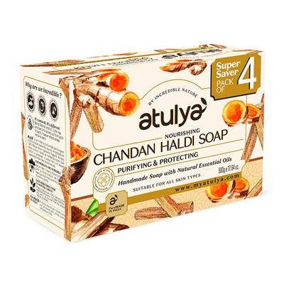 Atulya Chandan Haldi Soap (Value Pack) 500 gm - Scrubs & Exfoliants