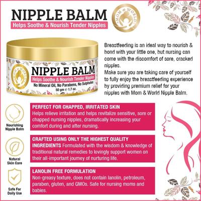 Mom & World Nipple Balm 50 gm - Breast Care Creams