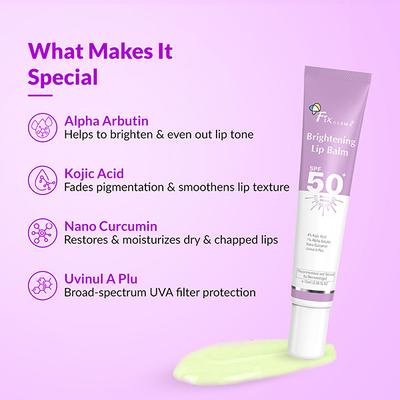 Fixderma SPF 50+ PA+++ 4% Kojic Acid Brightening Lip Balm 15 ml - Lip Balms