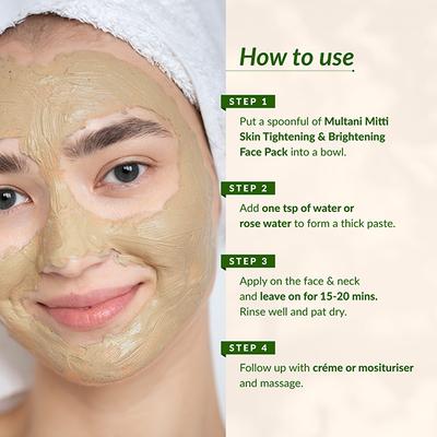 Lotus Botanicals Multani Mitti, Turmeric, Orange Peel Skin Tightening & Brightening Face Pack 120 gm - Masks & Peels