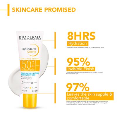 Bioderma Photoderm Creme SPF 50+ PA++++ Hydrating Sunscreen for Normal to Dry Skin, In Vivo Tested 40 ml - Face Sunscreen