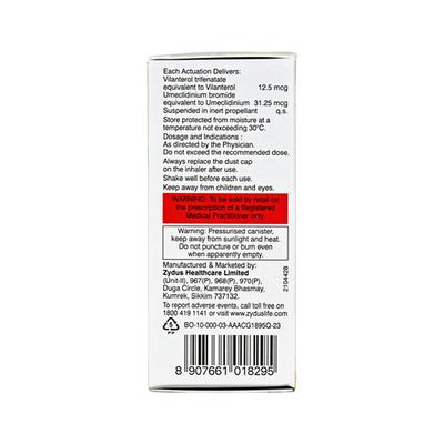 UMIFLO CFC FREE WITH DOSE COUNTER 120md Inhaler 7.4g - Asthma/COPD-Ast