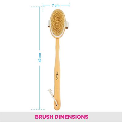 Vega Natural Bristle Bath Brush  (NBA - 1/3) 1's - Loofahs & Sponges