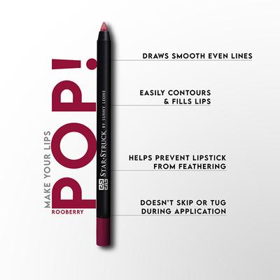 Star Struck by Sunny Leone Long Wear Lip Liner - Rooberry 1.2 gm - Lip Liners