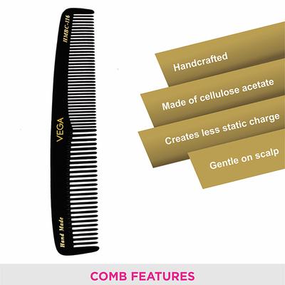 Vega Graduated Dressing Hair Comb for Men and Women, Black (VC2HMBC-116) 2's - Hair Combs