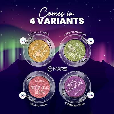 Mars Northern Lights In A Pan Eyeshadow With Dual-Tone Shimmer Shades - 04 Canadian Gleam 0.5 gm - Eye Shadow Palettes