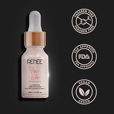 Renee Face Gloss Acid Rose Gold Illuminating Pore Tightening with Witch Hazel Extract 10ml - Primer