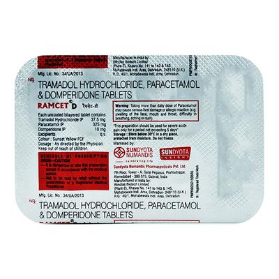Ramcet D Tablet 10'S - Pain relief-Ana