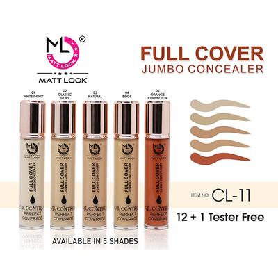 Matt Look Full Cover Jumbo Concealer Oil Control Perfect Coverage, Classic Ivory 11 ml - Concealer
