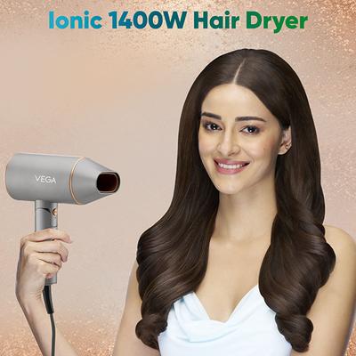 Vega Hair Dryer For Men & Women With Ionic Technology & Cool Shot Button, 1400 Watts, (VHDH-28), Grey 1's - Hair Dryers