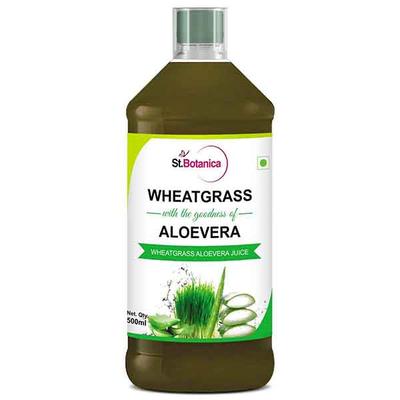 St.Botanica Wheatgrass Juice with Aloevera 500 ml - Ayurvedic Juices