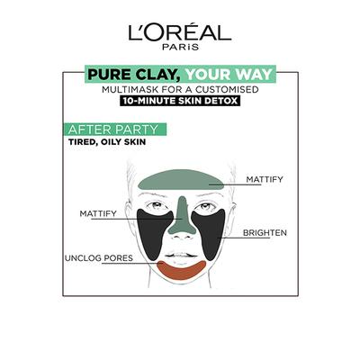 L'Oreal Paris Pure Clay Mask - Exfoliate and Refine Pores 1's - Face Packs