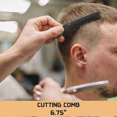 Vega Professional Cutting Comb 6.75' (Carbon Anti-Static Black Line Hair Comb) (VPVCC-02) 1's - Hair Combs