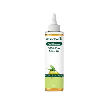 WishCare 100% Pure Cold Pressed Olive Oil for Dry & Frizzy Hair and Glowing Skin (200ml) - Hair Oils