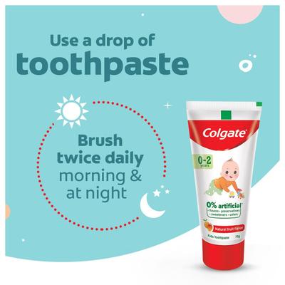 Colgate Kids (0-2 Years) Toothpaste - Natural Fruit Flavor 70 gm - Toothpaste