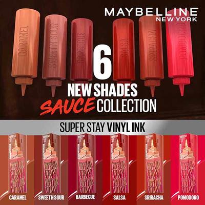 Maybelline New York Superstay Vinyl Ink - Longwear Shine Lip Color, Salsa 4.2 gm - Liquid Lipsticks