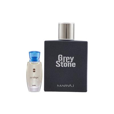Ajmal Raindrops Concentrated Perfume Oil Floral Chypre And Maryaj Grey Stone EDP Aromatic Woody Perfume 110 ml - Perfumes (Edt/Edp)