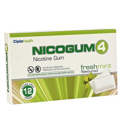 NICOGUM 4 SUGAR FREE FRESHMINT FLAVOURED Chew Gum 12's - Smoking cessation