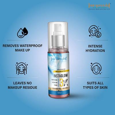 Aryanveda Instaglow Micellar Cleansing Makeup Remover Water 100 ml - Make Up Removers