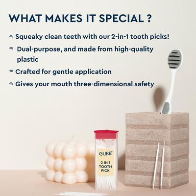 Gubb 2 In 1 Tooth Pick 50S 49 gm - Floss & Tongue Cleaners