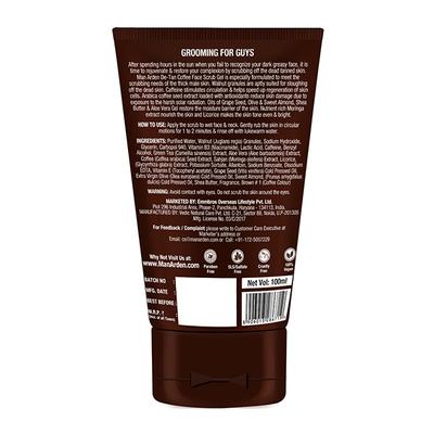 Man Arden Caffeine Series Face Scrub - De-Tan Coffee 100 gm - Face Scrubs