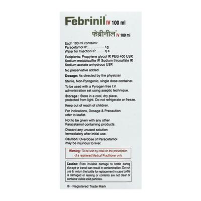 FEBRINIL IV Injection 100ml - Pain relief-Nsa
