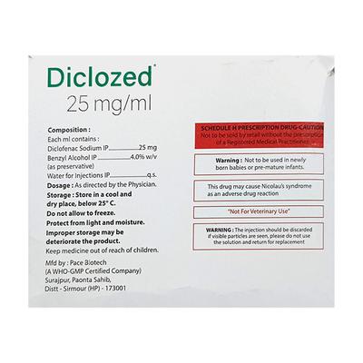 DICLOZED 25mg Injection 3ml - Pain relief-Nsa