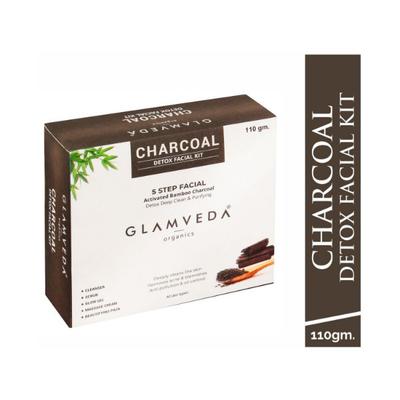 Glamveda Charcoal Detox and Anti Pollution Facial Kit 110 gm - Facial Kits