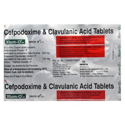 Xtum O 325mg Tablet 10'S - Bacterial Infections-Cep