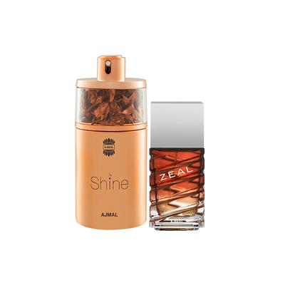 Ajmal Shine EDP Floral Powdery Perfume And Zeal EDP Aquatic Woody Perfume 175 ml - Perfumes (Edt/Edp)