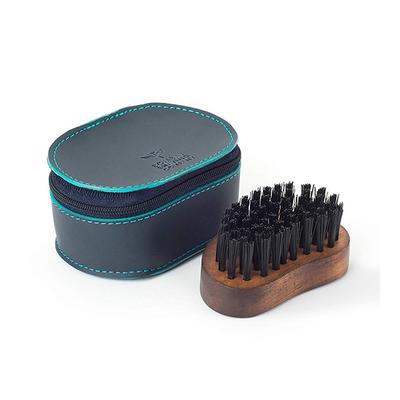 Bombay Shaving Company Pocket Size Beard Brush with Free Faux Leather Pouch - Shavers