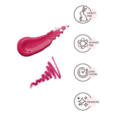 Star Struck By Sunny Leone Rooberry Lip Kit (Lip Gloss + Lip Liner) 2's - Liquid Lipsticks
