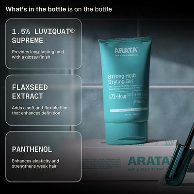 Arata Natural Hair Gel for Styling, Shaping and Strong Hold 150ml - Hair Gels & Waxes