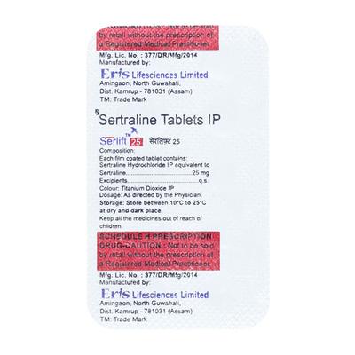 Serlift 25mg Tablet 10'S - Depression-Ant