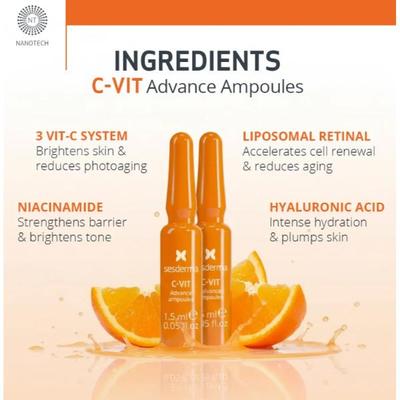 Sesderma C-VIT Advance Ampoules (10x1.5ml) 1's - Face Scrubs