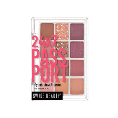 Swiss Beauty 24-7 Passport Eyeshadow Palette Shade- Early Check-In 4.5 gm - Eye Shadow Palettes