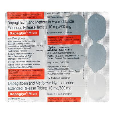 DAPAGLYN M 500 Tablet 15's - Diabetes-Ant