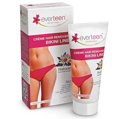 Everteen Bikini Line Hair Remover Creme - Natural Camomile Extract for Women 50gm - Shaving & Hair Removal