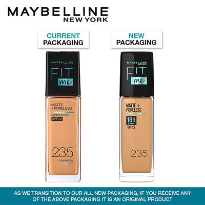 Maybelline New York Fit Me Matte+Poreless Liquid Foundation, 235 Pure Beige 30 gm - Foundation