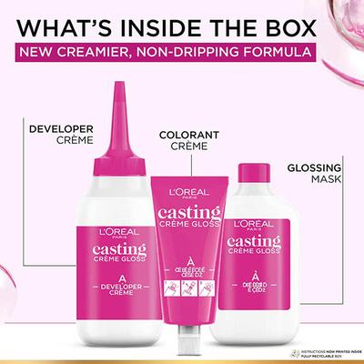 L'Oreal Paris Casting Creme Gloss Hair Color, 415 Iced Chocolate 87.5g+72ml 1's - Crème