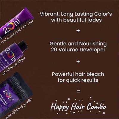 2.Oh! Semi Permanent Hair Color + Lightning Kit - Hazelnut Combo 1's - Hair Creams